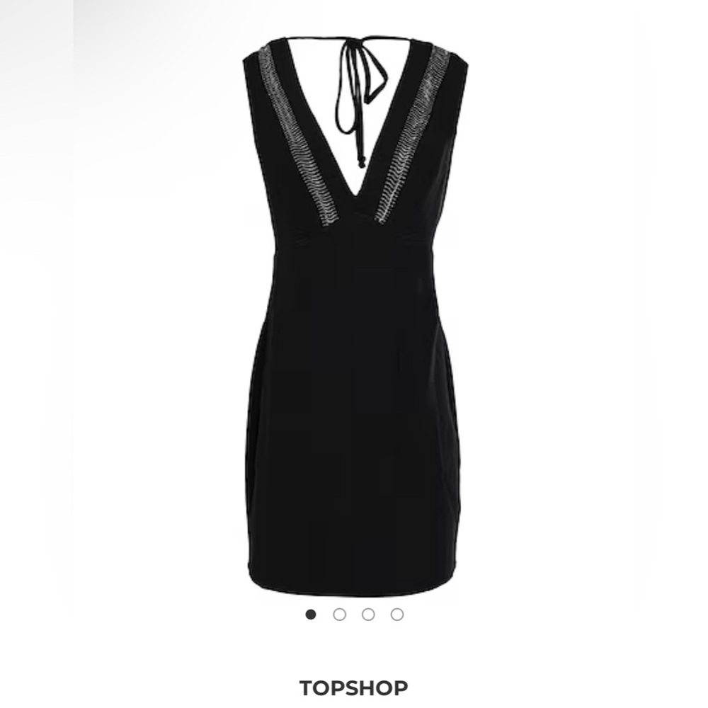 NWT Topshop Beaded Plunge Neck Minidress